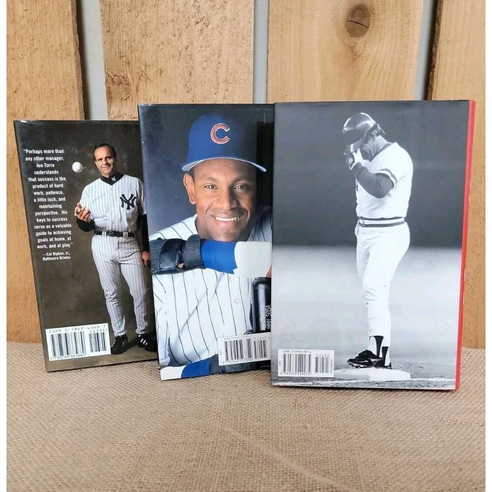 Baseball Themed Hardcover Books Lot Of 3 Sammy Sosa Pete Rose Joe Torre